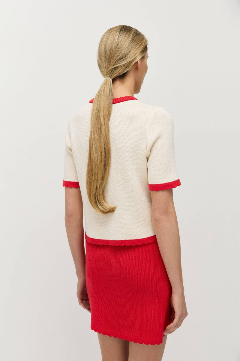 Юбка мини с фигурным краем AROUND, цвет: красный, 272_41СA042 купить онлайн