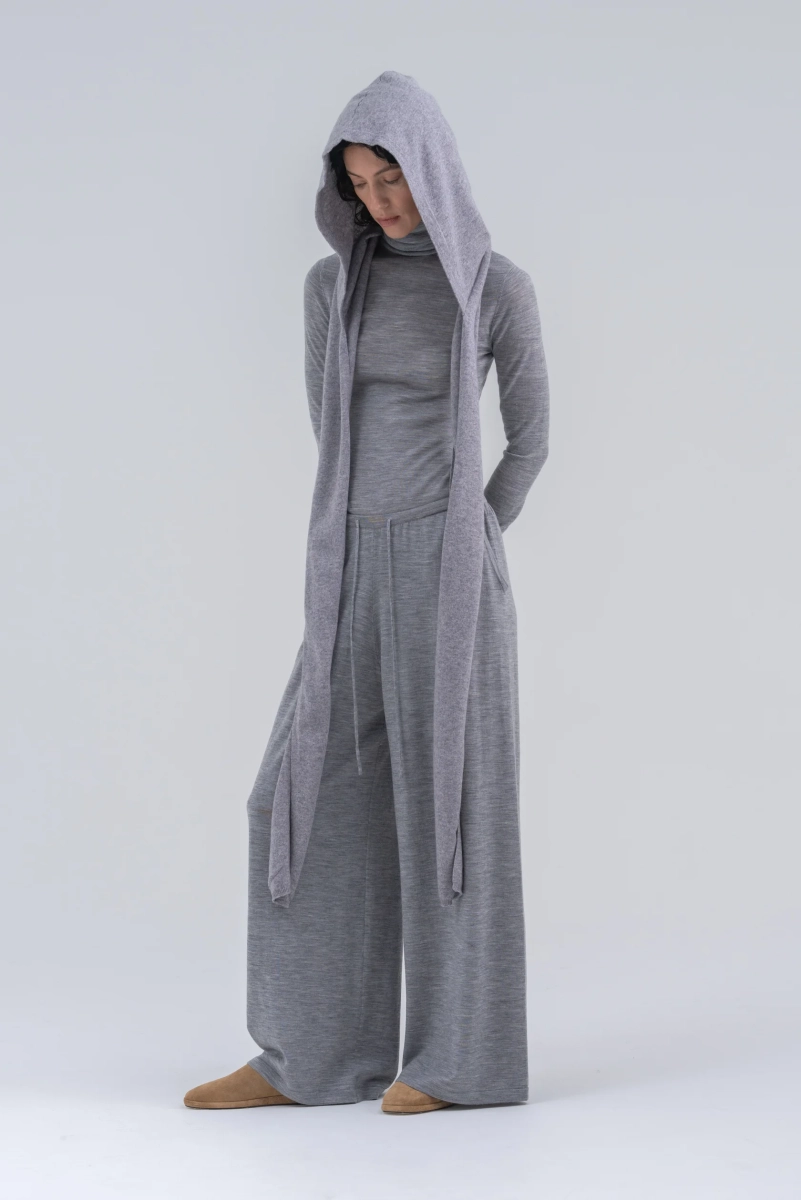 Капюшон из шерсти мериноса Mankova, цвет: серый меланж SH23-002 купить онлайн