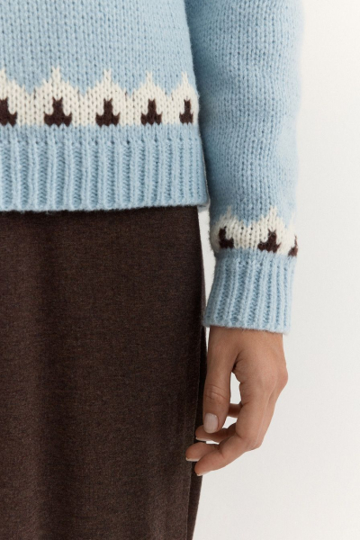 Джемпер с принтом TOPTOP, цвет: голубой с принтом, TT.050.17397.601 купить онлайн