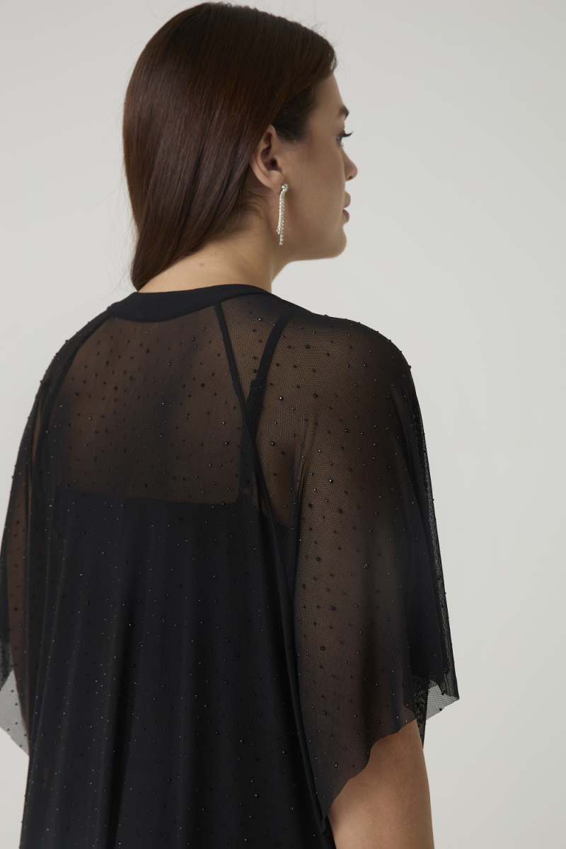 Платье-туника из сетки со стразами 4forms, цвет: Черный, 65525 купить онлайн