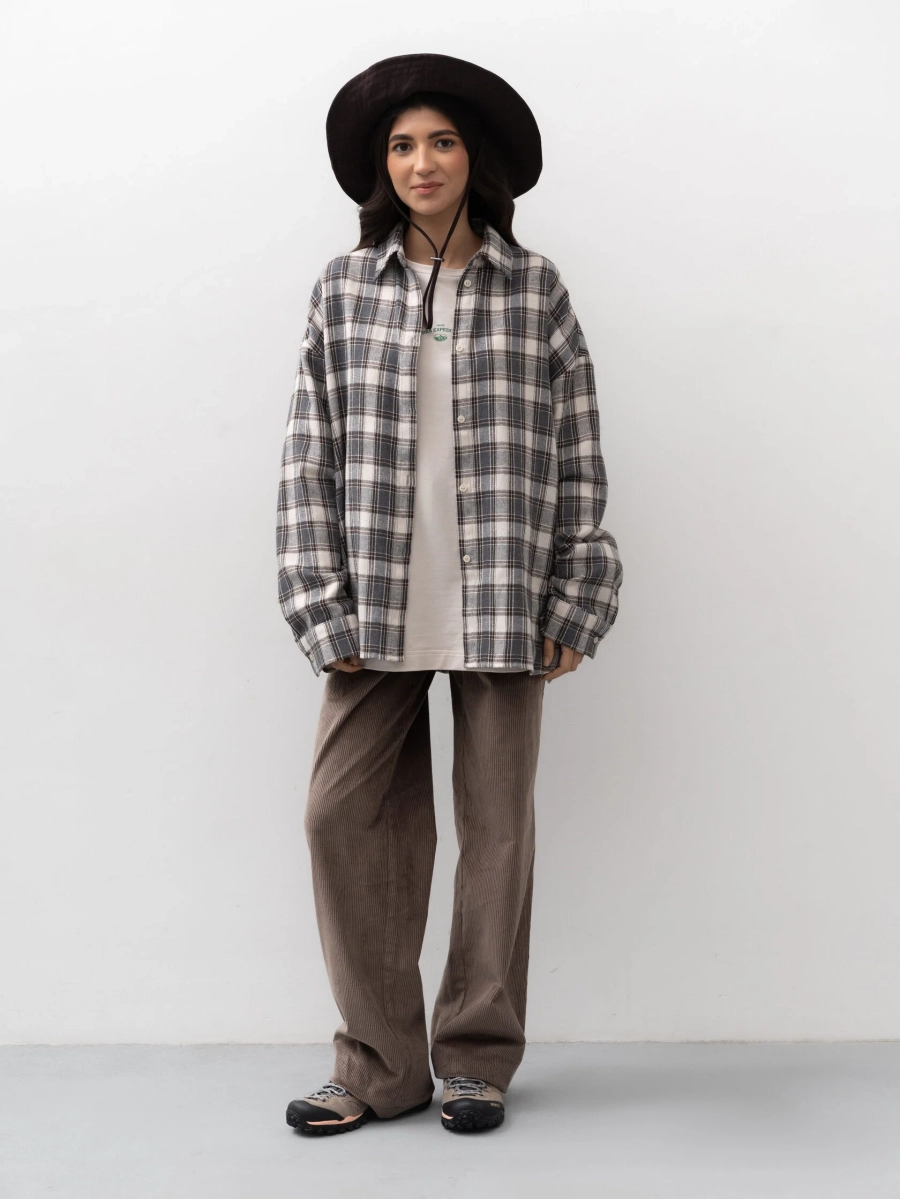 Рубашка в клетку TRES, цвет: бежевый, НФ-00002421 купить онлайн