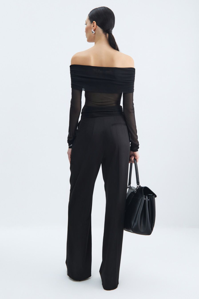 Блуза с открытыми плечами TOPTOP, цвет: Черный, TT.020.17121.900.02525 купить онлайн