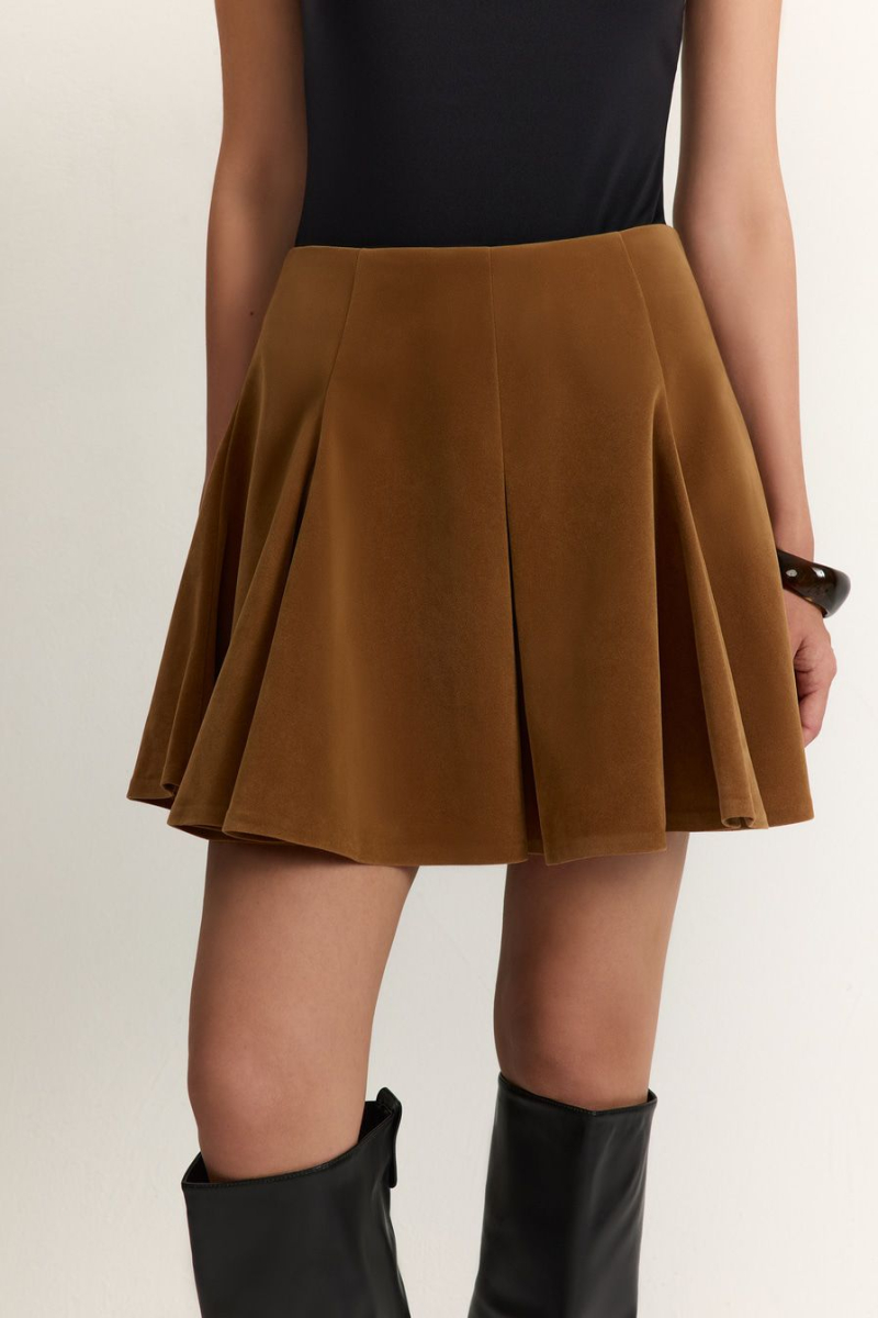 Юбка из экозамши TOPTOP, цвет: бежевый, TT.070.18774.110 купить онлайн