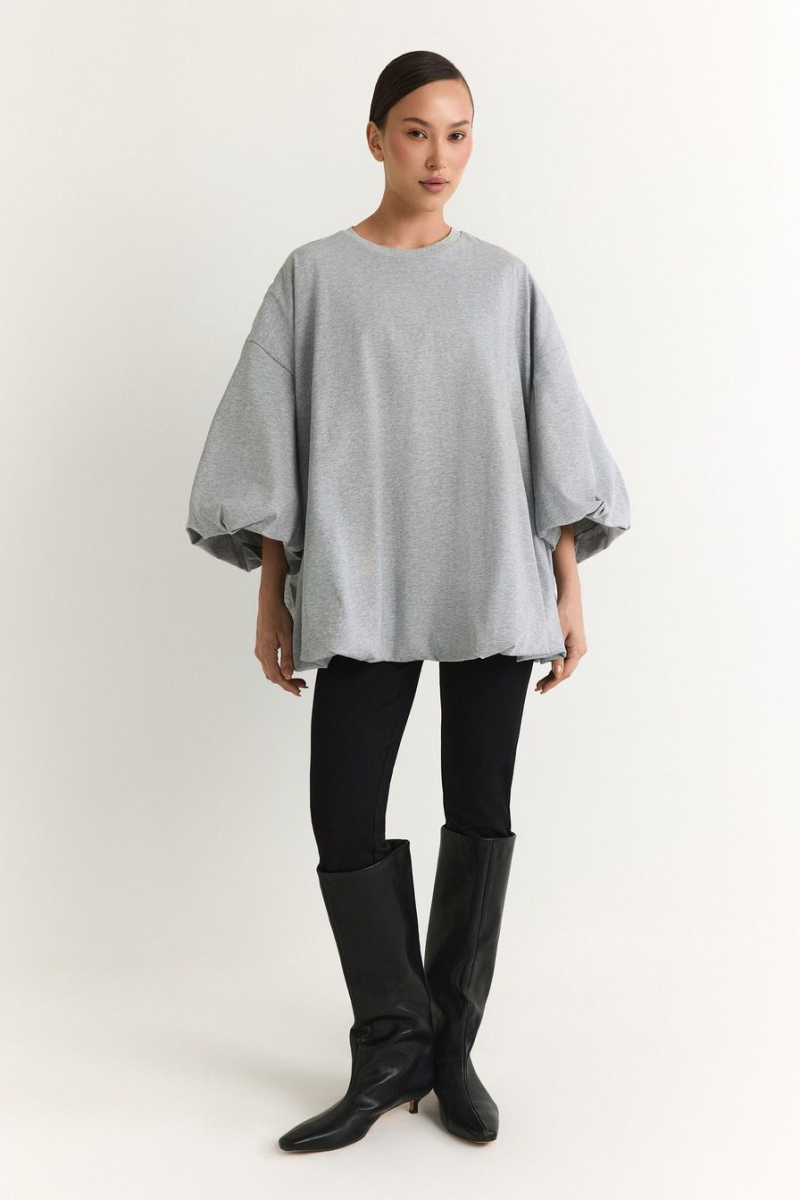 Лонгслив из 100% хлопка TOPTOP, цвет: серый меланж, TT.025.18861.820 купить онлайн