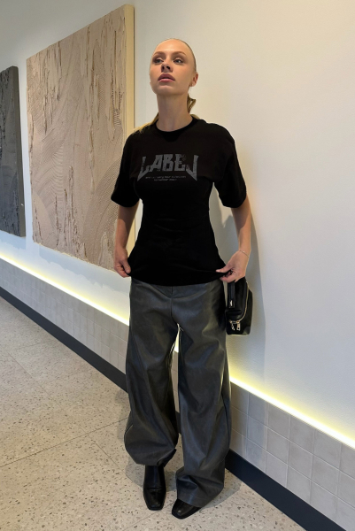 Брюки "бананы" из экокожи GREY Label .B, цвет: grey, Pt.16.3.4136GR купить онлайн