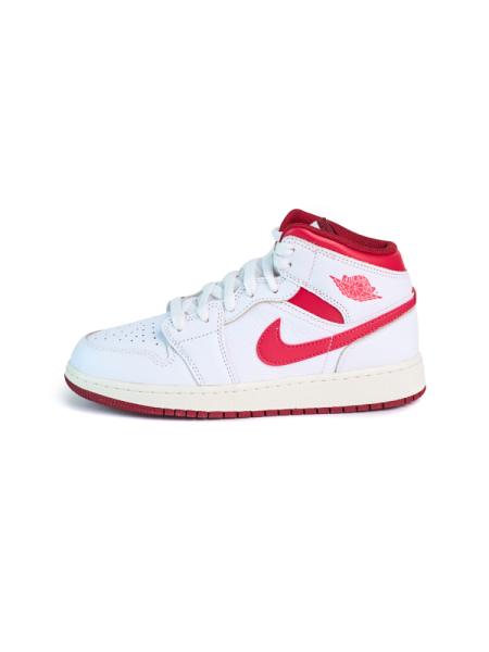 Кроссовки мужские Jordan 1 Mid "Dune Red" NKDADDYS SNEAKERS, цвет: белый FJ3458-160 купить онлайн