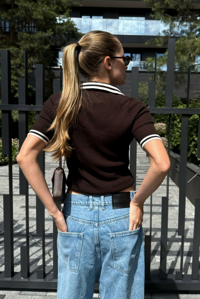 Футболка поло вязаная BROWN Label .B, цвет: BROWN, Kn.04.2.0540BRW купить онлайн