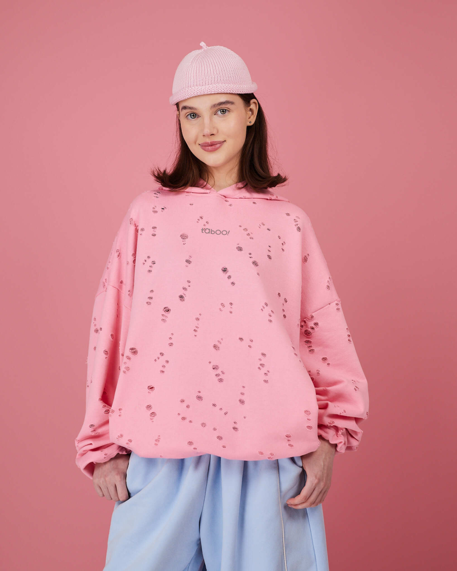 Табуха с затяжками рванка TABOO, цвет: розовый, TsZ04 купить онлайн