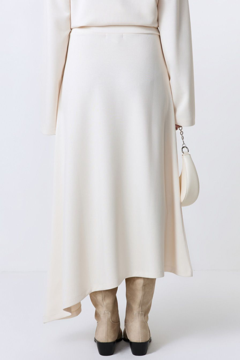 Асимметричная юбка из неопрена TOPTOP, цвет: молочный, TT.071.16235.120 купить онлайн