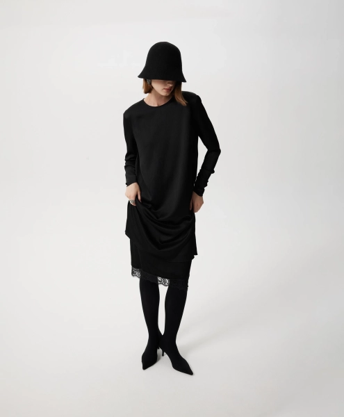 Платье прямое миди GLVR, цвет: Черный, 225G31GAC2509 купить онлайн