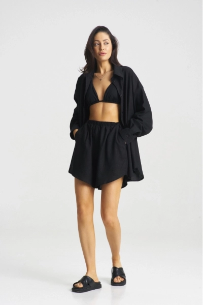 Костюм лён с шортами Black