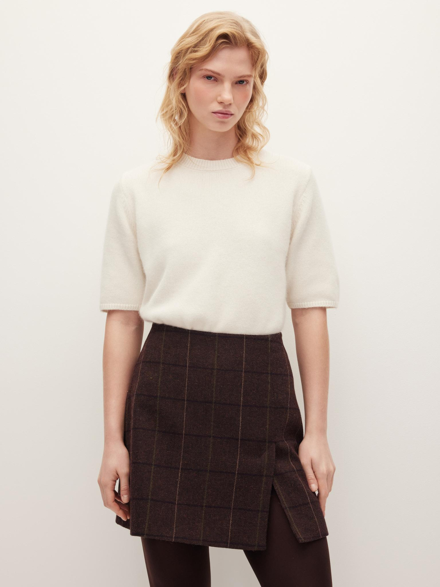 Юбка мини в клетку Chaika, цвет: коричневый, AW25SK01-145 купить онлайн