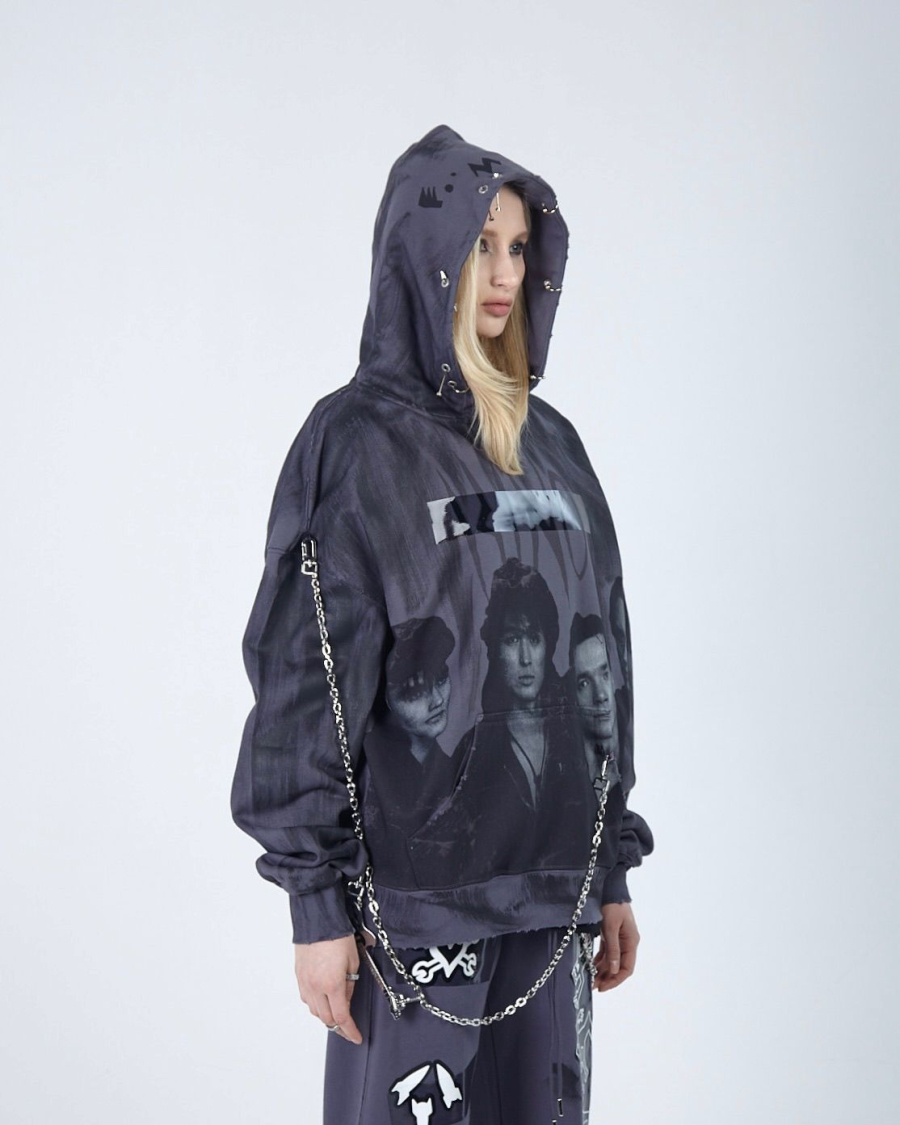 Худи KINO BAND DUST BLUE ASIA ST 71, цвет: синий, Ast71.kino-hood-band-dustblue купить онлайн