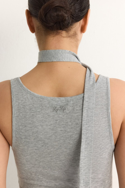 Платье с декоративными сборками TOPTOP, цвет: серый меланж, TT.012.19262.820 купить онлайн