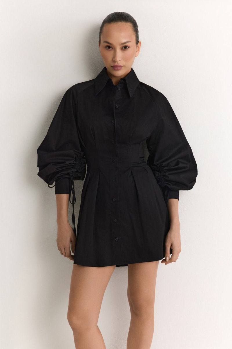 Платье из смесового хлопка TOPTOP, цвет: черный с принтом, TT.010.10818.901 купить онлайн