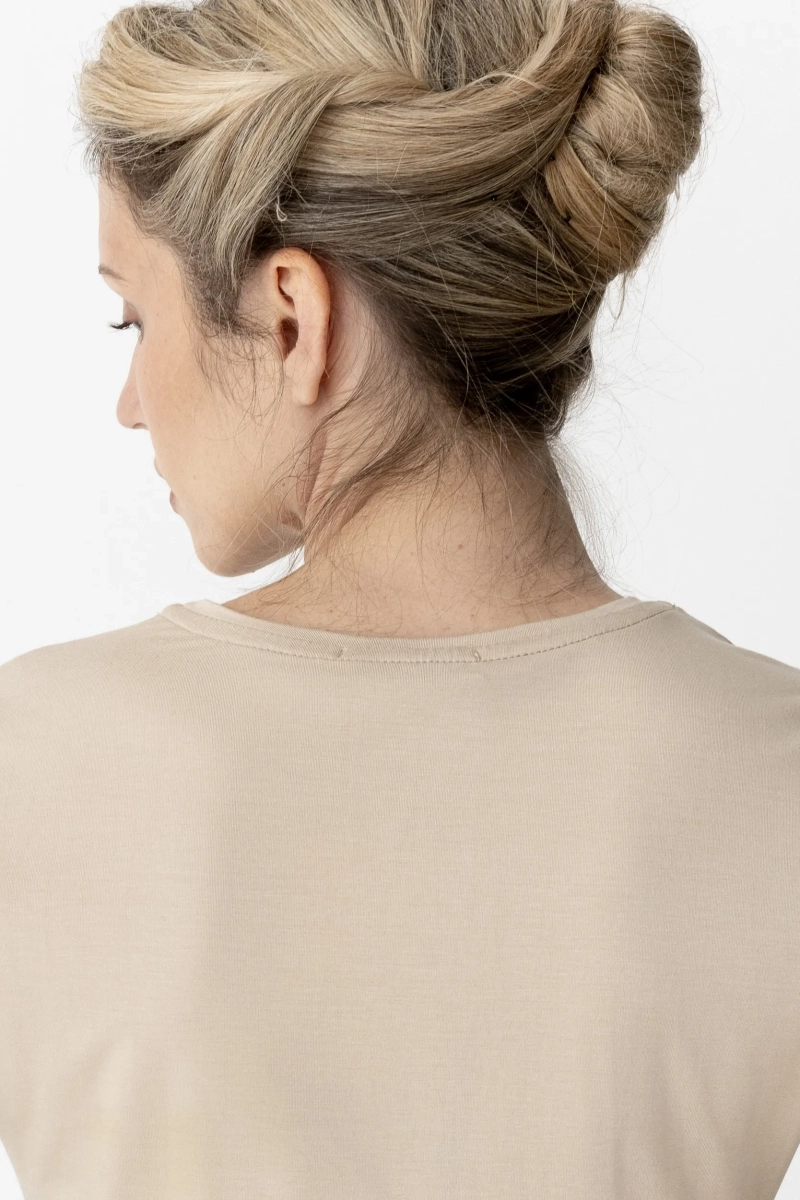 Лонгслив из тонкого трикотажа Ricoco, цвет: бежевый, 4088/5 купить онлайн