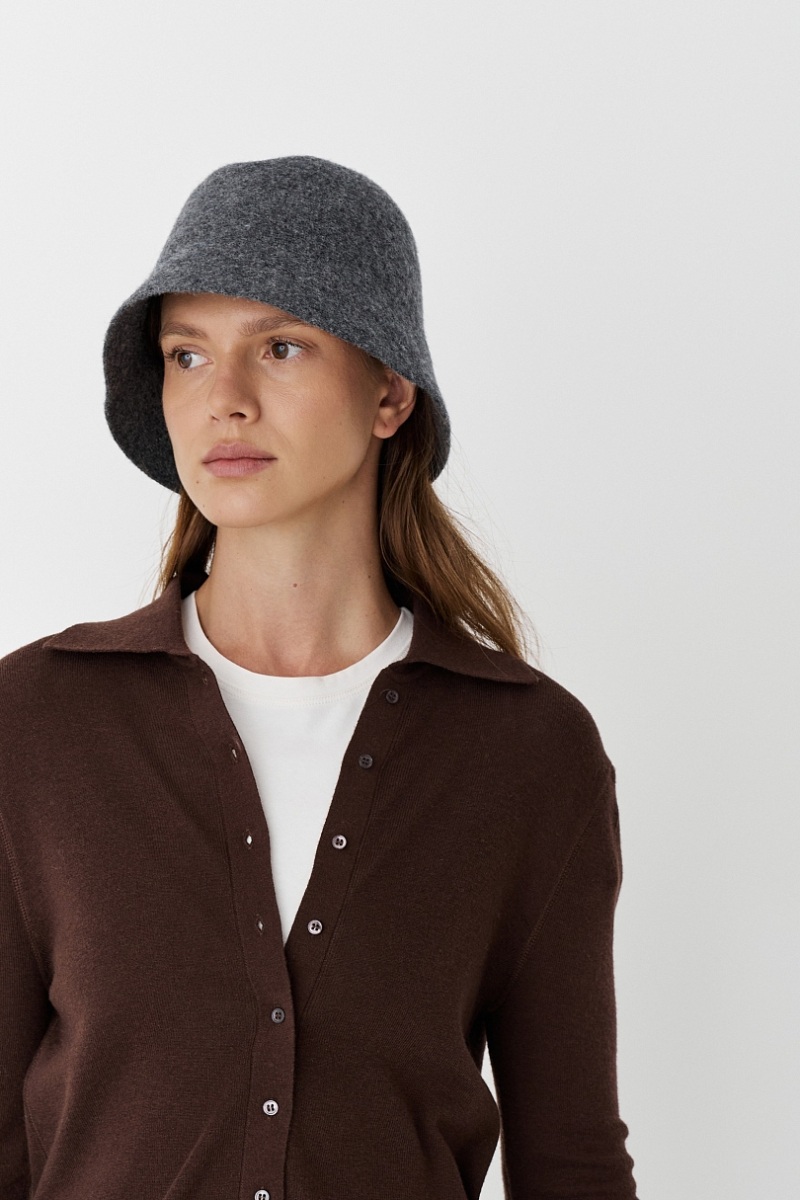 Кардиган с шерстью мериноса гладкой вязки Ricoco, цвет: шоколадный, 6091/1 купить онлайн