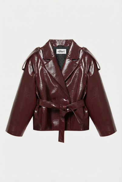 Куртка из эко-кожи с рукавом реглан