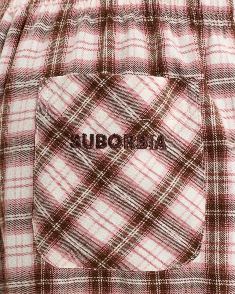 Брюки в клетку Suborbia, цвет: розовый, 006633 купить онлайн