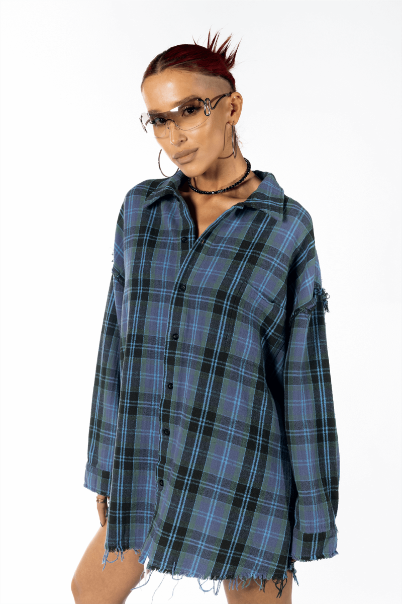 Рубашка Blue "Raw Plaid Shirt"