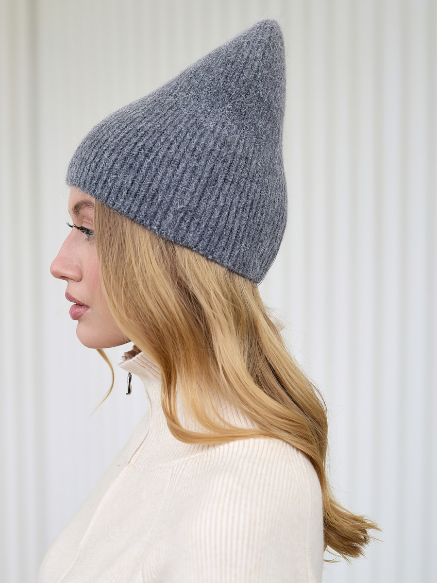 Шапка с ангорой I.B.W., цвет: серый KJ062 купить онлайн