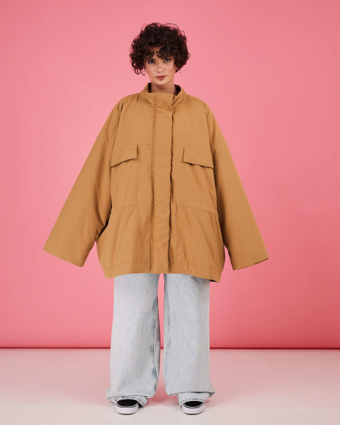 Куртка демисезонная с кулиской TABOO, цвет: горчица, KS05 купить онлайн