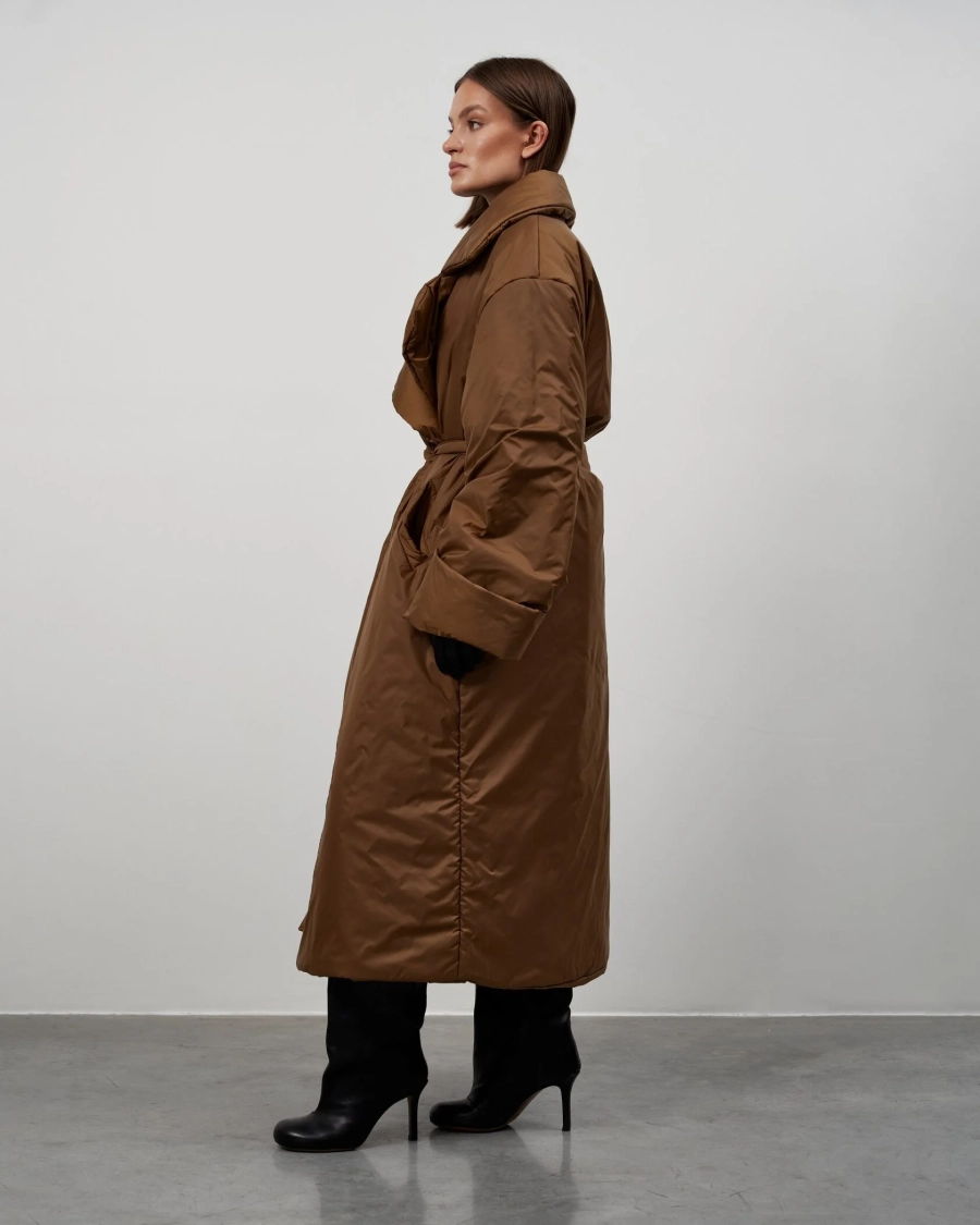 Пуховик PUFFER COAT TOFFEE YONS, цвет: коричневый, YO-703 купить онлайн