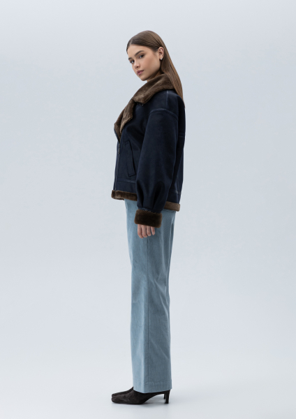 Дубленка-авиатор LAPLANDIA, цвет: синий, 1651 купить онлайн