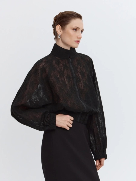 Бомбер из кружева ANNA PEKUN, цвет: Черный, 47.2598.900 купить онлайн