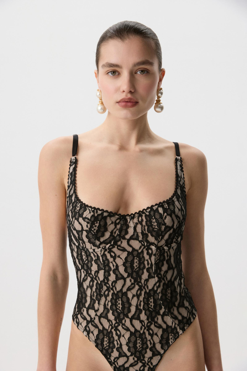 Боди из кружева Charmstore, цвет: Черный, 103-476112-880 купить онлайн