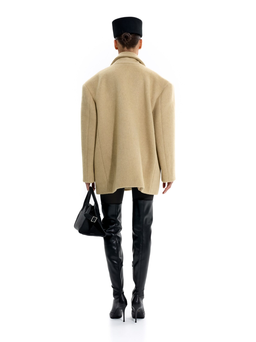 Пальто-пиджак из смесовой шерсти ANOTHER SELECT, цвет: масло, 00066 купить онлайн