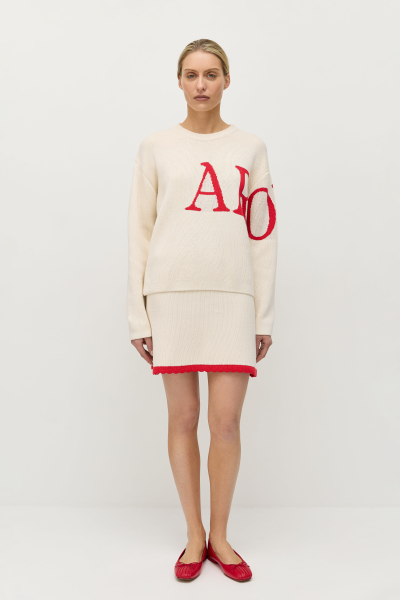 Джемпер AROUND AROUND, цвет: светло-бежевый/красный, 219_17CA05 купить онлайн