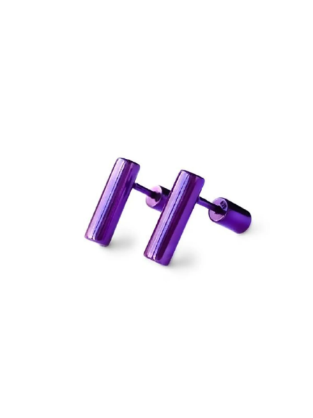 Серебряные серьги-пусеты "Match" purple