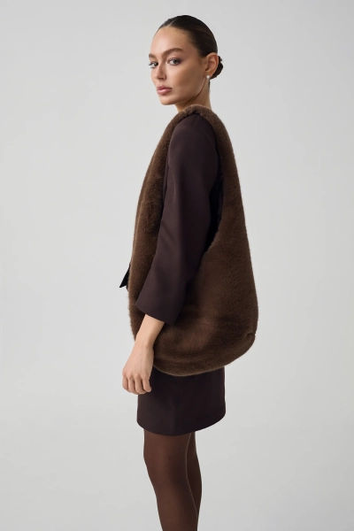 Сумка из меха Shtripling, цвет: коричневый SHBAG005BRN купить онлайн