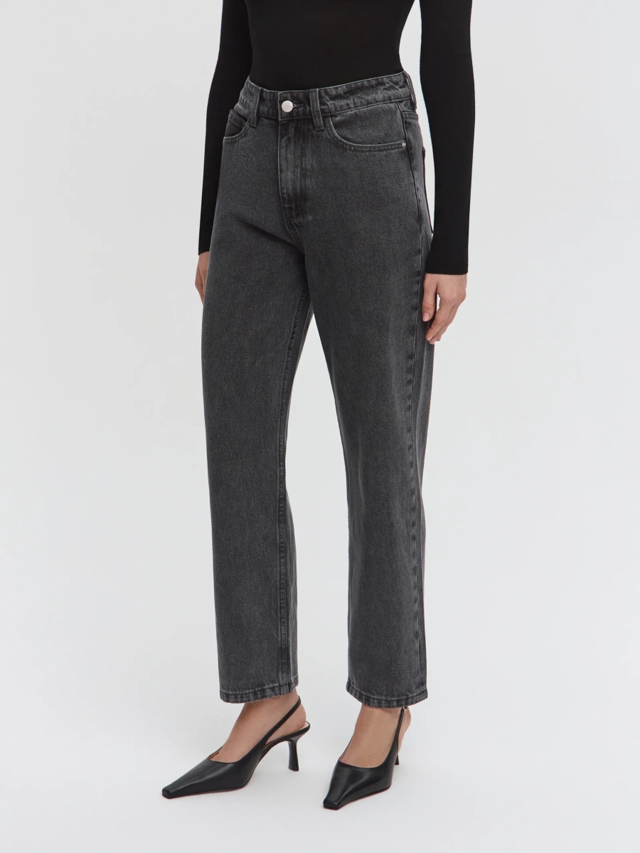 Джинсы с высокой посадкой ANNA PEKUN, цвет: серый,  купить онлайн