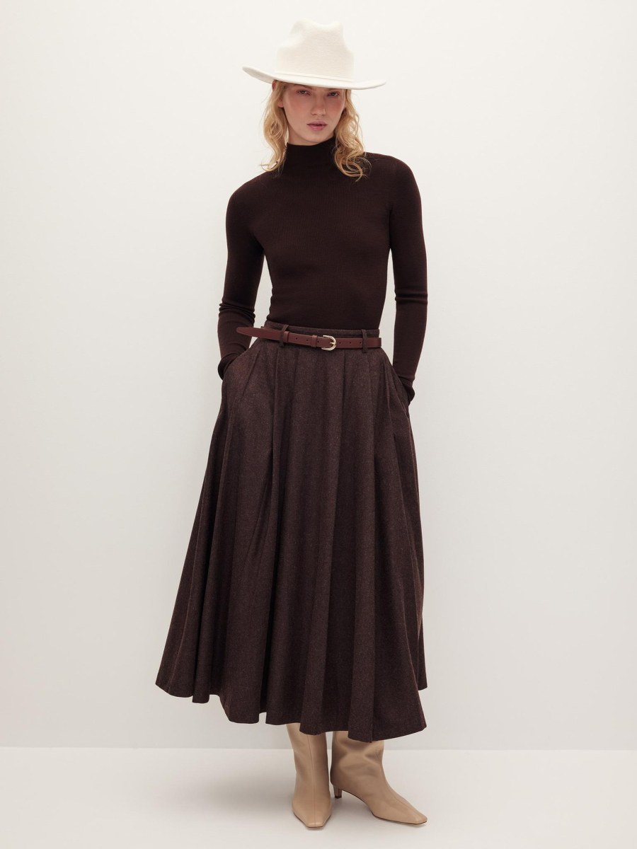 Водолазка из шерсти мериноса Chaika, цвет: коричневый, AW25KN01-45 купить онлайн