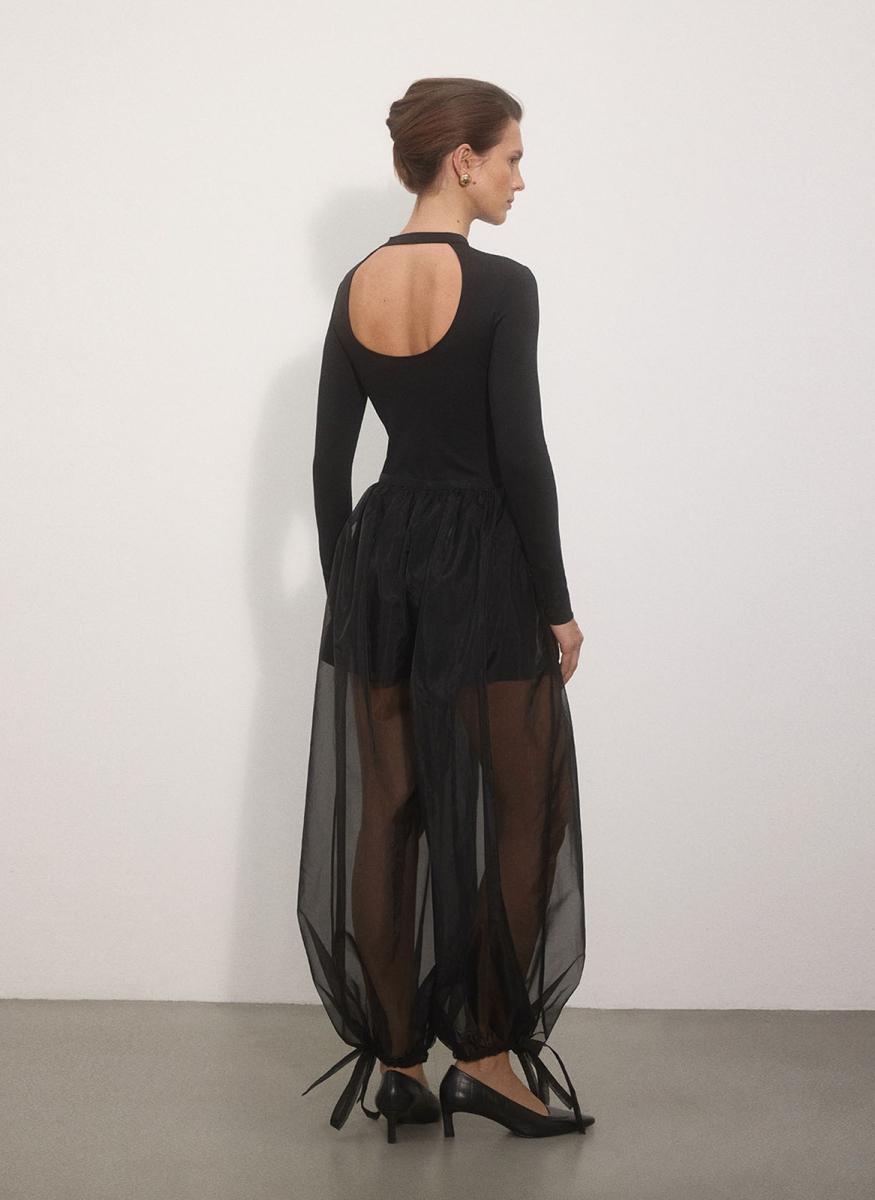 Брюки-аладдины из органзы ALL WE NEED, цвет: Черный, 2512W16126-01 купить онлайн