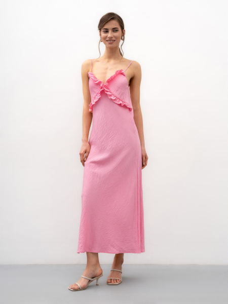Платье с рюшами "Sorbet" pink TRÈS, цвет: розовый,  купить онлайн