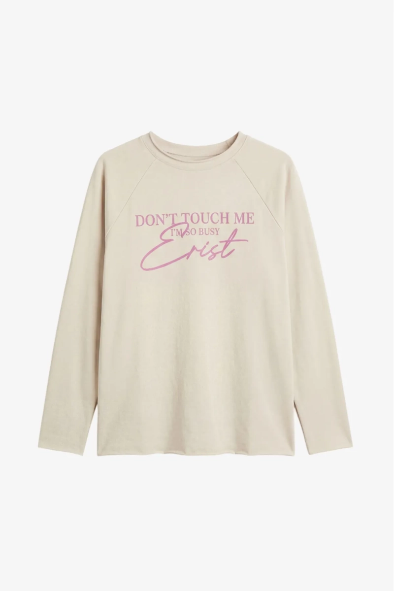 Лонгслив Не трогай меня Erist store, цвет: бежевый, НФ-00003152 купить онлайн