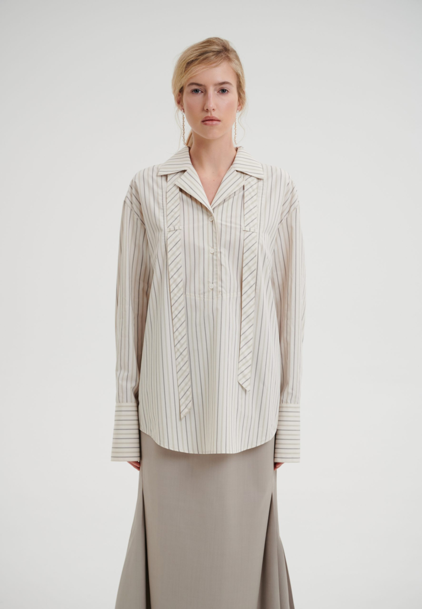 Рубашка в полоску CHUBA, цвет: бежевый, НФ-00000994 купить онлайн