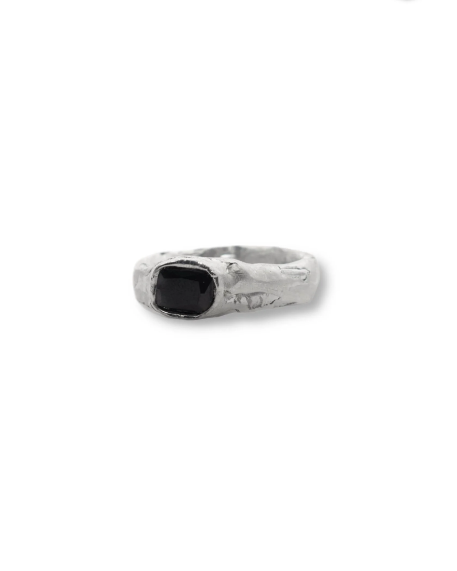 Кольцо Texture ring with cubic zirconia Black