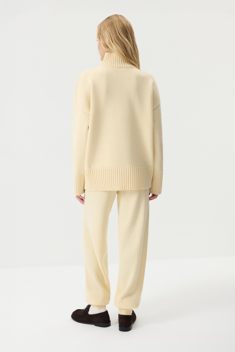 Свитер со стойкой из шерсти мериноса Charmstore, цвет: Сливочный, 314-44898-121 купить онлайн