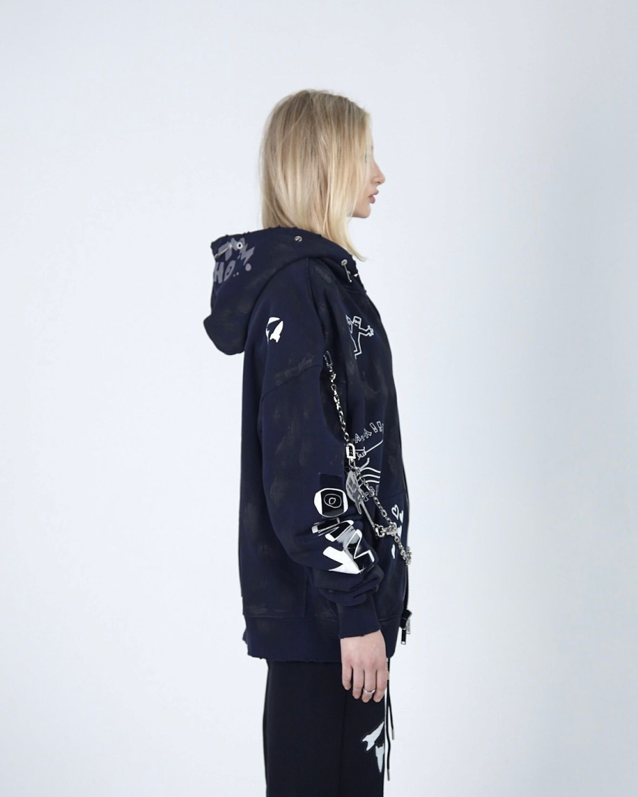 Худи ZIP KINO DRAWINGS 580 GR NAVY ASIA ST 71, цвет: синий, Ast71.kino-ziphood-draw-navy купить онлайн