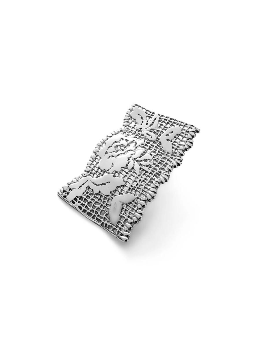 Серебряная моносерьга «Кружево» правая