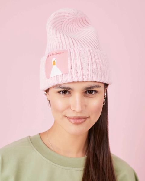 Шапка рваная с гусем TABOO, цвет: розовый 1010hatRoseGus купить онлайн