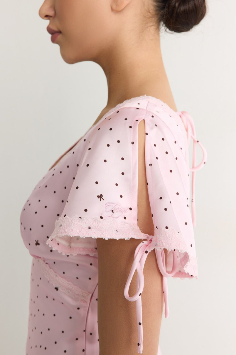 Платье с принтом и кружевной отделкой TOPTOP, цвет: розовый с принтом TT.010.19413.301 |трендовая новинка купить онлайн