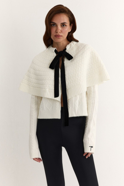 Кардиган с пелериной TOPTOP, цвет: молочный, TT.051.18366.120 купить онлайн