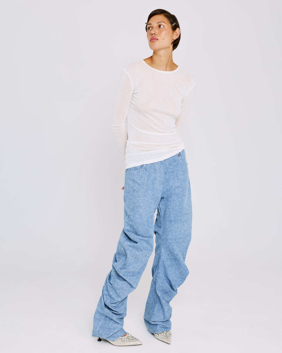 Джинсы О-силуэта Anmuse, цвет: синий, TR26SP309-LBL купить онлайн