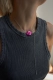 Серебряное колье "Поцелованная" fuchsia