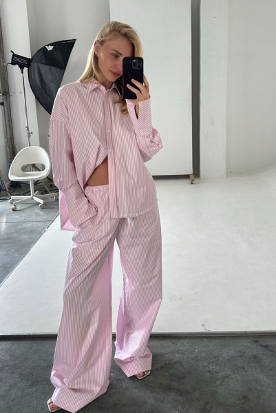 Рубашка объемная из хлопка LIGHT PINK